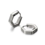 color: Flat Hexagon Steel Color Ear Cuff 1 PC