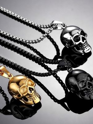 Skull Cross Stainless Steel Bracelet Necklace Vintage Pendant Ornaments