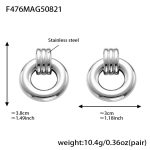 color: F476-Steel Color Round Hollow Earrings