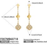 color: F007-White Zircon Gold Earrings