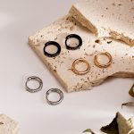 Stainless Steel Inlaid Zircon Earrings Unisex Earrings Small and Exquisite Ear Ring Classic Circle Earrings