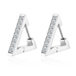 color: Triangle Set with Stone Ear Cuff Steel Color MS-709