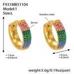 color: F931-1 Colorful Zircon Earrings -Large