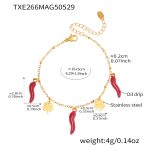 color: TXE266-Gold Red Chili Bracelet 16+5cm