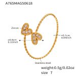 color: A765-Gold 5A Zircon Heart Ring / size: US 7