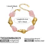 color: TXE600-Pink Color Resin Gold Bracelet -20+5cm