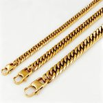 color: 8mm Wide Square Buckle Gold / size: 17cm Bracelet Stainless Steel
