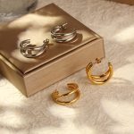 INS Elegant Earrings Light Luxury Cold Stainless Steel Ear Clip Geometric Women's Ear Ring