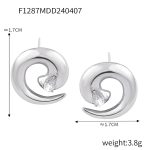 color: F1287-Steel Color Earrings