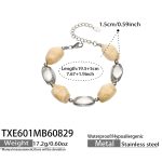 color: TXE601-Bone Color Resin Steel Color Bracelet -19.5+5cm
