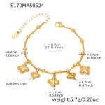 color: S170-Gold DIY Multi-charm Anklet 16+5cm