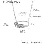 color: P1005-Steel Color Roman Circle Necklace 38+5cm