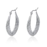 color: 2 Plum Blossom Wire Three-splice Wire Earrings Steel Color