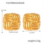 color: F1078-Gold Hollow Earrings