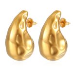 color: MS-292 Hammered Hollow Drop Gold High 31MM