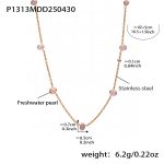 color: P1313-Gray Freshwater Pearl Necklace 42+5cm