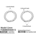 color: F580-Steel Color Earrings -Inner Diameter 12mm