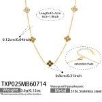 color: TXP025-Black Zircon Gold Necklace -42+5cm