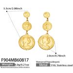 color: F904-Three Layer Gold Earrings
