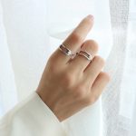 color: A201-Steel Color Imitation Pearl Ring / size: US 7