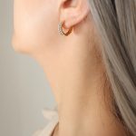 color: F170-Gold White Zircon Earrings