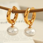 Retro Circle Pearl Pendant Earrings Women's Light Luxury High-End Design Elegant Earrings Earrings