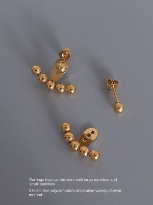 Same Style Temperament Various Steel Ball Earrings to Make round Face Thin-Looked Earrings New Stainless Steel Ornament F442