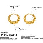color: F784-Small Beads Gold Earrings -S
