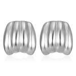 color: Pumpkin Stud Earrings Steel Color MS-374