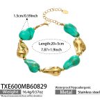 color: TXE600-Green Color Resin Gold Bracelet -20+5cm