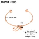 color: Z395-Rose Gold Bell Bangle
