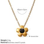 color: XL386BKG Black Stone Gold Necklace