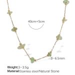 color: XL374LGG Light Green Stone Gold Necklace