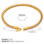 color: SL469PKG3.3MM Pink Zircon Bracelet