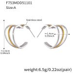 color: F753-A Style Two-tone Gold Earrings