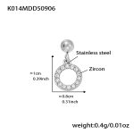 color: K014-Steel Color Circle Zircon Pendant