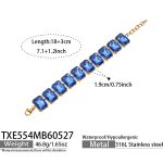 color: TXE554-Blue Glass Stone Bracelet -18+3cm