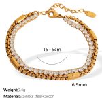 color: SL81 White Zircon Gold Bracelet