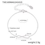 color: TXE169-Steel Color 8 Letter Set With Stones Bracelet