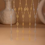 Tassel Japanese-Style Long Clavicle Necklace Double-Layer Chain Elegant High-Grade Stainless Steel 18K Gold Accessories