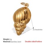 color: PJ228G Double-sided Hollow Gold Pendant