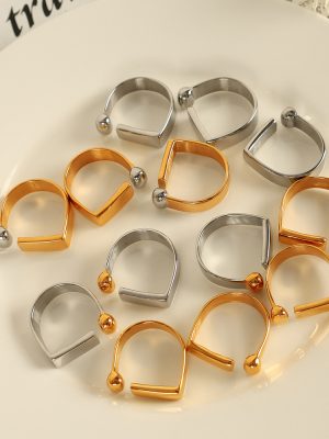 New Small Opening Design on the Ring Simple Movable Room Gold-Plated Ring High-End Jewelry