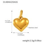 color: D148-Gold Heart Pendant 2