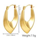 color: Rhombus Hollow Earrings Gold MS-129