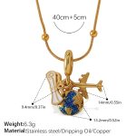 color: PJ829G-XL566G1.3MM Snake Bone Bead-clip Necklace