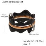 color: A999-3-Black Rose Red Three Layer Ring / size: US 8