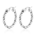 color: 4.0 Hat Twisted Wire Earrings Steel Color MS-036