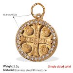 color: PJ489WEG White Rhinestone Gold Pendant