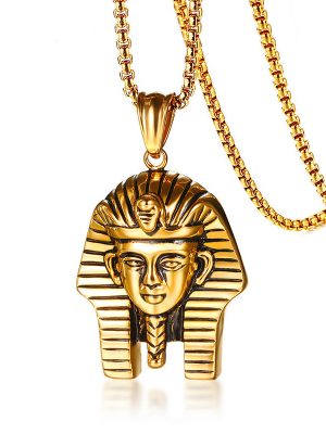 New Ancient Mysterious Ornament Stainless Steel Pharaoh Pendant Necklace Male Trendsetter Gold Mixed Batch
