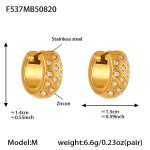 color: F537-Gold Zircon Earrings -M
